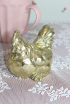 Dekorácia - sliepka v zlatej farbe